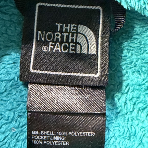 The North Face Osito Jacket Womens Small Teal Blue Fuzzy Fleece Full Zip - Picture 6 of 8